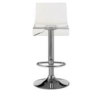 Premier Housewares Acrylic Bar Stool/Pedestal Base Bar Stool/Black Stool With Foot Rest/Breakfast Bar Stools/Adjustable/Stool W39 x D43 x H98cm.