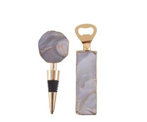 Premier Housewares Agata Natural Bottle Opener and Stopper Set