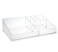 Premier Housewares Ample Storage 9 Compartment Cosmetics Organiser, Elegant Makeup Vanity Organiser, Versatile Makeup Organizer In Clear Clear One Size