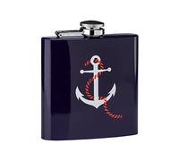 Premier Housewares Hip Flask Anchor Design with Blue Finish