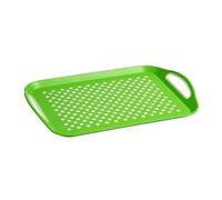 Premier Housewares Anti-Slip Rectangle Serving Tray/Dinner Tray For Kitchen/Home Use Green and White Made from PP Plastic With TPE Handles 32 x 2 x 46