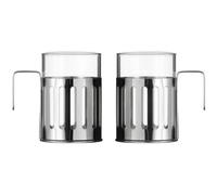 Premier Housewares Antigua Coffee Mugs - Set of 2, Chrome