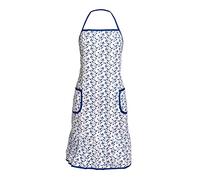 Premier Housewares Apron For Women 100% Cotton Cooking Aprons For Women with Neck Strap and Waist Ties Baking Apron Cotton Apron Blue 30.5 X 16.5 X 2