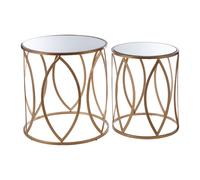 Premier Housewares Arcana Gold Finish Side Tables - Set of 2