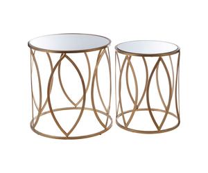 Premier Housewares Arcana Gold Finish Side Tables - Set of 2