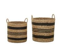 Premier Housewares Arles Black Stripes Seagrass Baskets