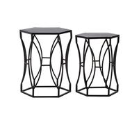 Premier Housewares Avantis Concave Black Tables