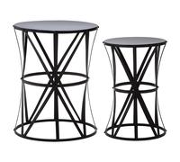Premier Housewares Avantis Cross Design Black Tables