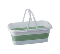 Premier Housewares Averill Collapsible Rectangular Basket With Handles in Green Premier Housewares Green