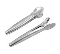 Premier Housewares Bag Clips, Stainless Steel - Set of 2, Silver, H1 x W12 x D1cm