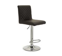 Premier Housewares Baina Black And Chrome Bar Stool With Round Base