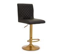 Premier Housewares Baina Black And Gold Bar Stool With Round Base
