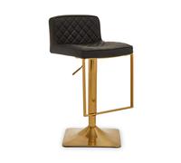 Premier Housewares Baina Black And Gold Bar Stool With Square Base