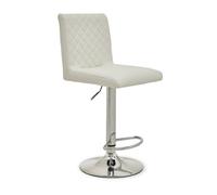 Premier Housewares Baina White And Chrome Bar Stool With Round Base