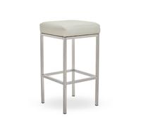 Premier Housewares Baina White Pu And Chrome Finish Bar Stool