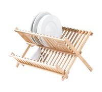 Premier Housewares Bamboo Folding Dish Rack, 40 x 32 x 26 cm - Natural