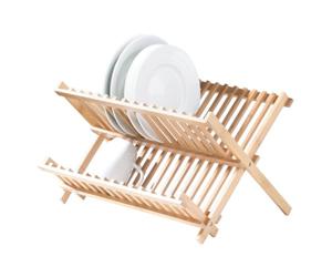 Premier Housewares Bamboo Folding Dish Rack, 40 x 32 x 26 cm - Natural