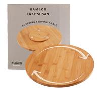 Premier Housewares Bamboo Lazy Susan, 360° Rotating Serving Plate with Stable Circular Base 35cm
