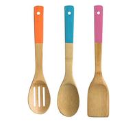 Premier housewares bamboo utensil set coloured handles, 3-pieces