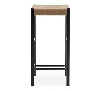 Premier Housewares Bar Stool, Beechwood, Hemp Rope, Wood, Diagonal Cross Weaving, Wooden Base Bar Stools, Rustic Charm, Versatile Stool Dimensions W35 x D35 x H72cm.