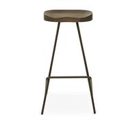 Premier Housewares Bar Stool, Industrial Design Stool, Sleek and Sturdy, Elm Wood Seat, Modern Retro Style, Bar Stool Dimensions W44 x D47 x H78cm.