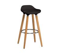 Premier Housewares Bar Stool with Beech Wood Legs - Black