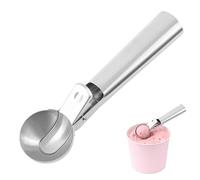 Premier Housewares Barron Stainless Steel Ice Cream Scoop with Trigger | Stainless steel, trigger release, matte finish, easy-grip handle, 18cm, dishwasher safe, ideal for ice cream & sorbet