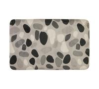 Premier Housewares Bath Mat Set Soft Non-Slip Bath Mats For Bathrooms Made from Polyester Gray and White Pebble Pattern 50 x 1 x 80