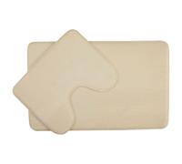 Premier Housewares Bath Mat Set Soft Non-Slip Bath Mats For Bathrooms Made from Polyester Solid White Finish With Trimming 50 x 1 x 80