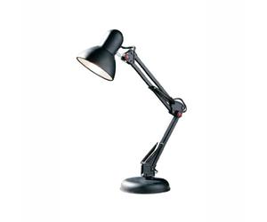 Premier Housewares Bedside Desk Lamp, Standing Table Lamp for Bedroom and Office for Study or Reading, H60cm x W17cm x D21cm, Black - Studio