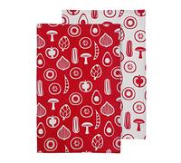 Premier Housewares Besa Tea Towels - Set of 2, Red
