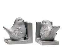 Premier Housewares Bird Bookends, Grey, Set of 2