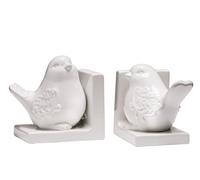 Premier Housewares Bird Bookends, White, Set of 2