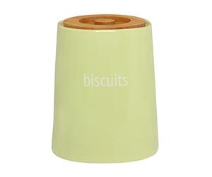 Premier Housewares Biscuit Ceramic Kitchen Storage Jars Green Cookie Jars for Biscuits Canisters for The Kitchen Tea Coffee Sugar Tea Coffee and Sugar Canisters