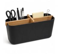 Premier Housewares Black 4 Section Organiser | Sustainable Bamboo Caddy