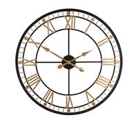 Premier Housewares Black And Gold Metal Wall Clock Traditional Style 80cm Diameter Elegant Statement Piece Living Room Wall Clock Kitchen Clocks Wall Roman Numerals 4 x 80 x 80 cm
