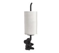 Premier Housewares Black Elephant Toilet Roll Holder | Functional Design Free Standing Toilet Roll Holder For Washroom | Durable Toilet Roll Stand | Classic Loo Roll Holder