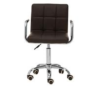 Premier Housewares Black Home Office Chair With Armrest And Square Detailing/ 5-Wheel Rolling Base/Adjustable Height/Nylon Seat/Lock Mechanism/Computer Chairs For Desk 48 x 99 x 52