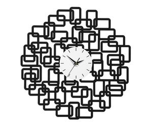 Premier Housewares Black Iron Alloy Abstract Squares Wall Clock Home Decor 40cm