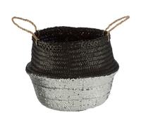 Premier Housewares Black / Silver Small Seagrass Basket