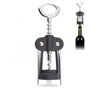 Premier Housewares Black Wing Corkscrew | Stylish Barware Accessory with Ergonomic Handle | Durable Steel Frame for Easy Cork Removal | Perfect for Any Occasion