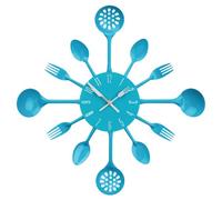Kitchen Cutlery Wall Clock - Blue