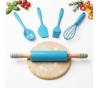 Premier Housewares Blue Silicone 5pc Kitchen Utensil Set, Silicone Set