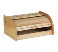 Premier Housewares Bread Bin Wooden Natural Biscuit Tins Storage Bamboo Wood Bread Bin Bread Storage Bread Basket with Lid H 19 cm x W 33 cm x D 22 cm