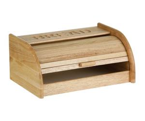 Premier Housewares Bread Bin Wooden Natural Biscuit Tins Storage Bamboo Wood Bread Bin Bread Storage Bread Basket with Lid H 19 cm x W 33 cm x D 22 cm