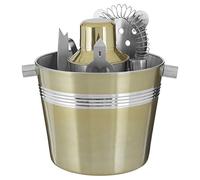 Premier Housewares Brushed Brass Finish Bar Set, Brass