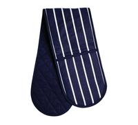 Premier Housewares Butcher Stripe Double Oven Glove - Navy 100% Cotton, Double Insulated - C-5100063