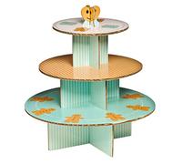 Premier Housewares Cake Stand 28 Cupcake Holder Cardboard Gingerbread Man 3 Tier Cake stand Laminated Cupcake Stand Afternoon Tea Stand 33 cm x 36 cm x 36 cm