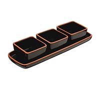 Premier Housewares Black Calisto Square Dishes On Tray - Set of 3