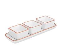 Premier Housewares Calisto Serving Dish Set, Ceramic, White, Set of 4